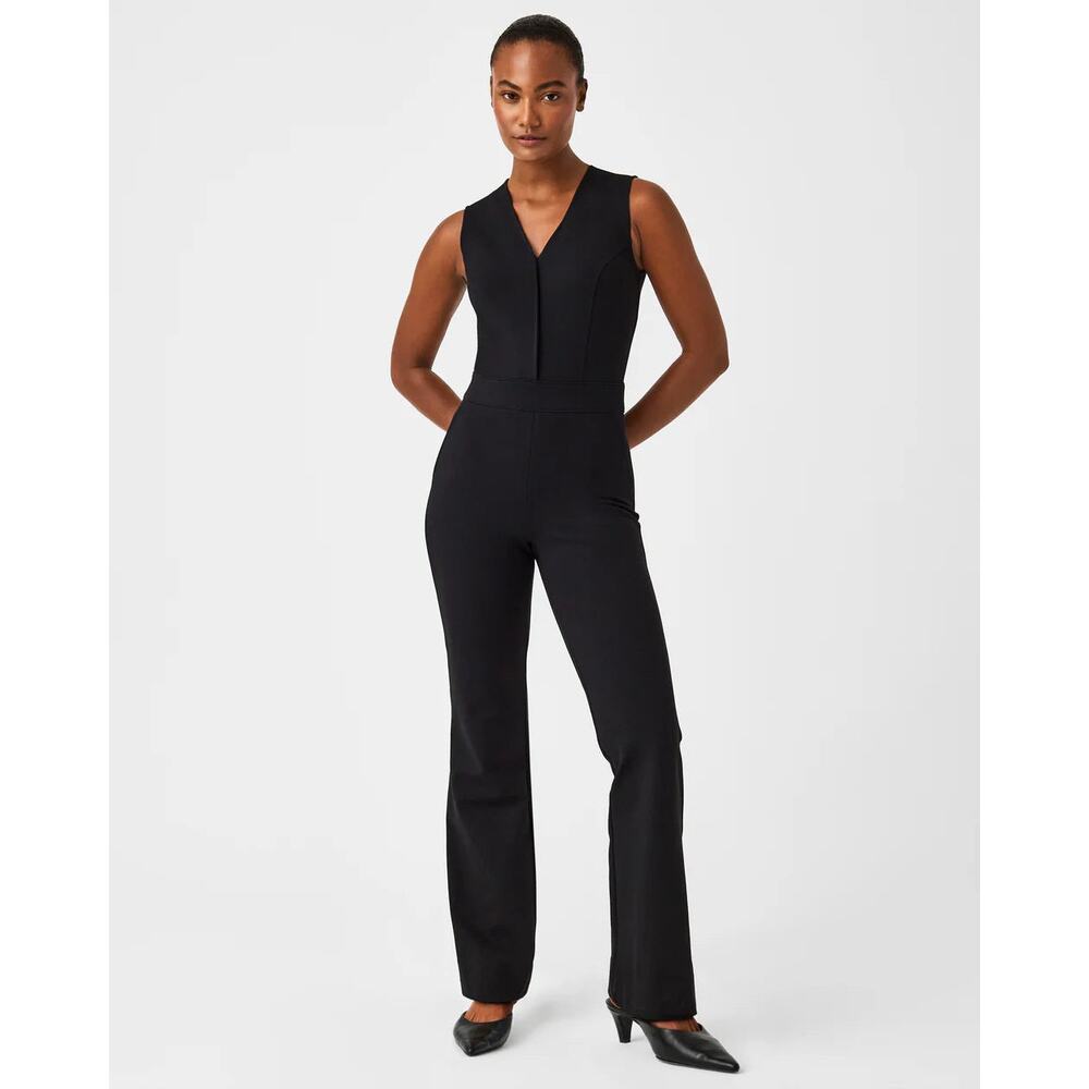 SPANX The Perfect Sleeveless Bootcut Jumpsuit Women's‎ Size Medium Black